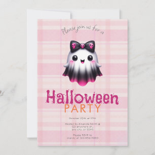 Niedliches Halloween-Party für Schwarze Ghost Skul Einladung