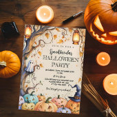 Niedliches Halloween-Party Ghost & Pumpkin Spookta Einladung