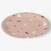 Niedliches Halloween-Party Little Boo Orange Ghost Pappteller (Schrägansicht)