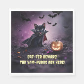 Niedliches Halloween-Party mit Black Cat Vampire Serviette (Vorderseite)