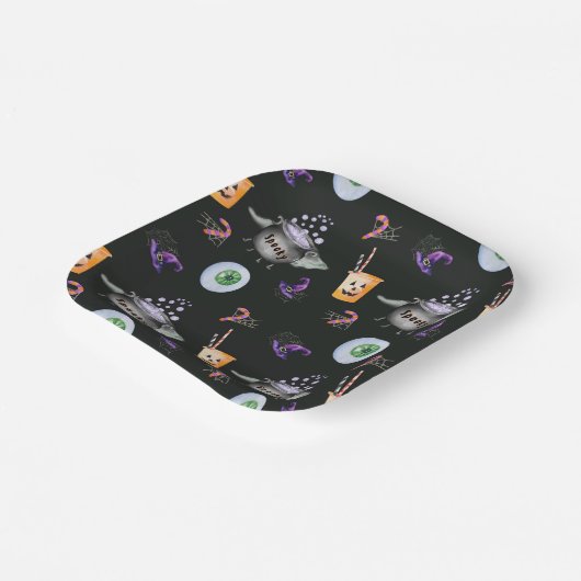 Niedliches Halloween-Party Pappteller (Gewinkelt)