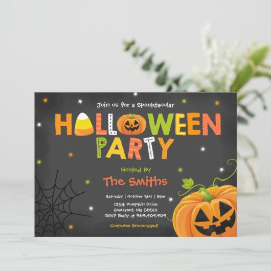 Niedliches Halloween-Party Spooktacular Halloween- Einladung (Stehend Vorderseite)