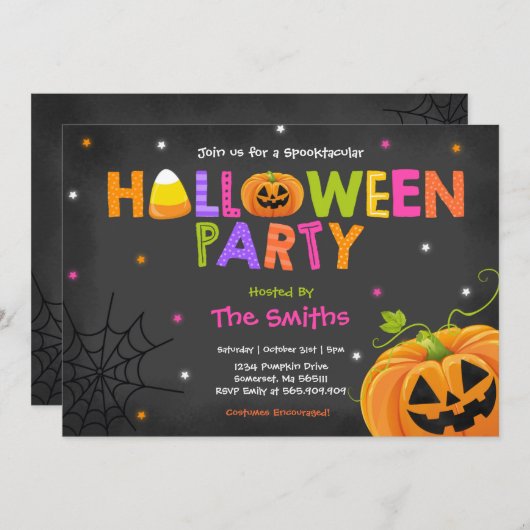 Niedliches Halloween-Party Spooktacular Halloween- Einladung (Vorne/Hinten)
