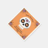 Niedliches Halloween-Party Zuckerschädel Serviette (Ecke)