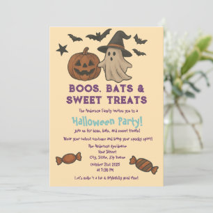 Niedliches Halloween - Pastel Pumpkin & Candy Part Einladung