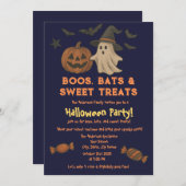 Niedliches Halloween - Pastel Pumpkin & Candy Part Einladung (Vorne/Hinten)