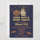 Niedliches Halloween - Pastel Pumpkin & Candy Part Einladung (Vorderseite)