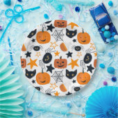 Niedliches Halloween Pattern Kids Party Pappteller (Party)