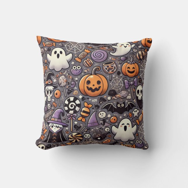 Niedliches Halloween-Pattern-Kissen Kissen (Vorderseite)