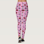 Niedliches Halloween-Print auf rosa Leggings (Rückseite)