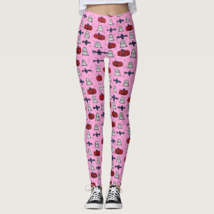 Niedliches Halloween-Print auf rosa Leggings