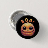 Niedliches Halloween Pumpkin Head Sprichwort Boo Button (Vorne & Hinten)