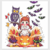 Niedliches Halloween-Puppenkuscheln Aufkleber (Blatt)