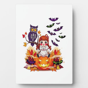 Niedliches Halloween-Puppenkuscheln Fotoplatte