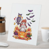 Niedliches Halloween-Puppenkuscheln Sockelschild (In Situ)