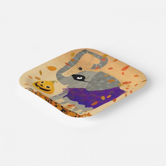 Niedliches Halloween-Quadrat-Papiertafel Pappteller (Gewinkelt)