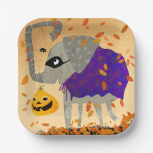 Niedliches Halloween-Quadrat-Papiertafel Pappteller