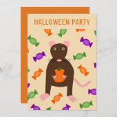 Niedliches Halloween Rat und Pumpkin Custom Party Einladung (Vorne/Hinten)