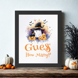 Niedliches Halloween "raten wie viele" Baby Showsp Poster