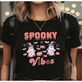 Niedliches Halloween Retro Spooky Vibes Ghosts Pin T-Shirt