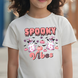 Niedliches Halloween Retro Spooky Vibes Ghosts Pin T-Shirt