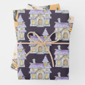 Niedliches Halloween-Rotzerhaus Geschenkpapier Set (Beispiel)