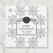 Niedliches Halloween-Schwarz-weiß-Spider-Web-Party Geschenkanhänger (Vorderseite)
