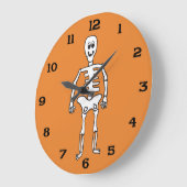 Niedliches Halloween Skeleton Große Wanduhr (Winkel)
