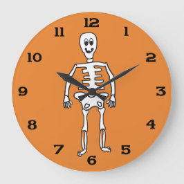Niedliches Halloween Skeleton Große Wanduhr