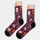 Niedliches Halloween Skeleton Socken (Linkes Detail)