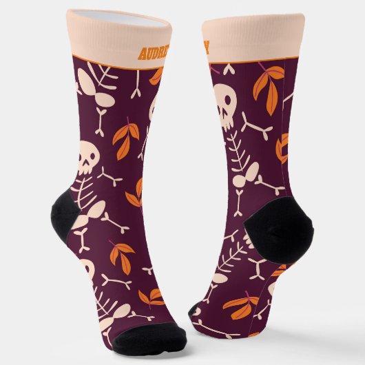 Niedliches Halloween Skeleton Socken (Gewinkelt)