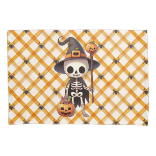 Niedliches Halloween-Skelett Kissenbezug
