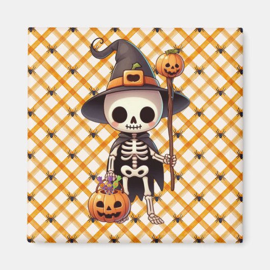 Niedliches Halloween-Skelett Magnet (Vorne)