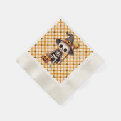 Niedliches Halloween-Skelett Serviette (Ecke)