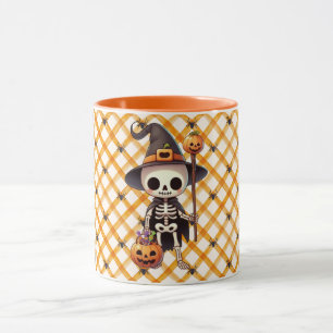 Niedliches Halloween-Skelett Tasse