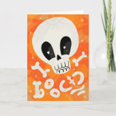 Niedliches Halloween-Skull-Knochen-Design Karte (Vorderseite)