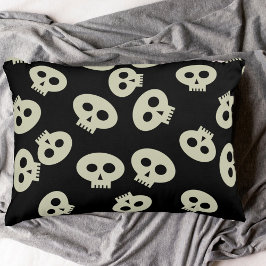 Niedliches Halloween-Skull-Muster Schwarz Zierkissen