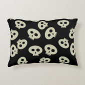 Niedliches Halloween-Skull-Muster Schwarz Zierkissen (Vorderseite)