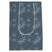 Niedliches Halloween-Spinnennetz auf grau, kundens Mittlere Geschenktüte (Rückseite)