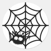Niedliches Halloween-Spinnwebsystem Runder Aufkleber (Vorderseite)