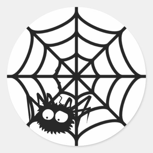 Niedliches Halloween-Spinnwebsystem Runder Aufkleber (Vorderseite)
