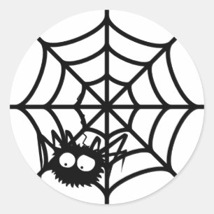 Niedliches Halloween-Spinnwebsystem Runder Aufkleber