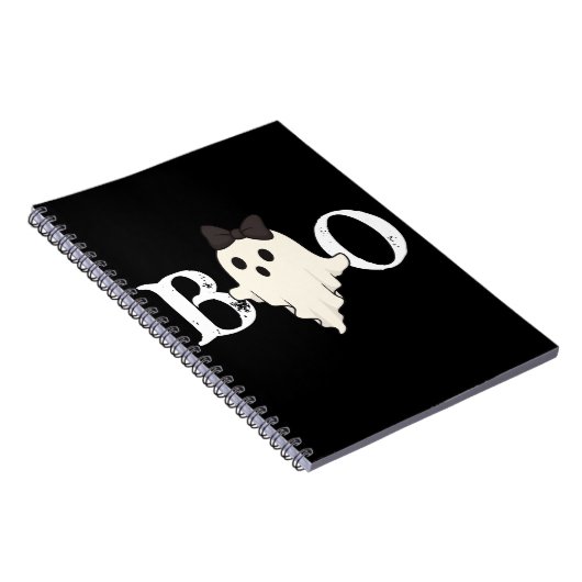 Niedliches Halloween-Spiral-Notebook - "Boo"-Geist Notizblock (Rechte Seite)