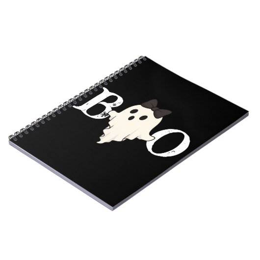 Niedliches Halloween-Spiral-Notebook - "Boo"-Geist Notizblock (Linke Seite)