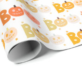 Niedliches Halloween Spooky Boo Creepy Pumpkin Geschenkpapier (Rolleneckpunkt)