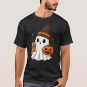 Niedliches Halloween Spooky Hexenghost mit Pumpkin T-Shirt (Vorderseite)