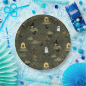 Niedliches Halloween-Spuk-Waldmuster Pappteller (Party)