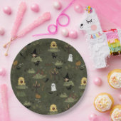 Niedliches Halloween-Spuk-Waldmuster Pappteller (Party)