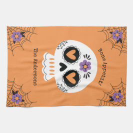 Niedliches Halloween Sugar Skull Geschirrtuch