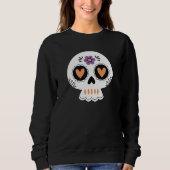 Niedliches Halloween Sugar Skull Sweatshirt (Vorderseite)
